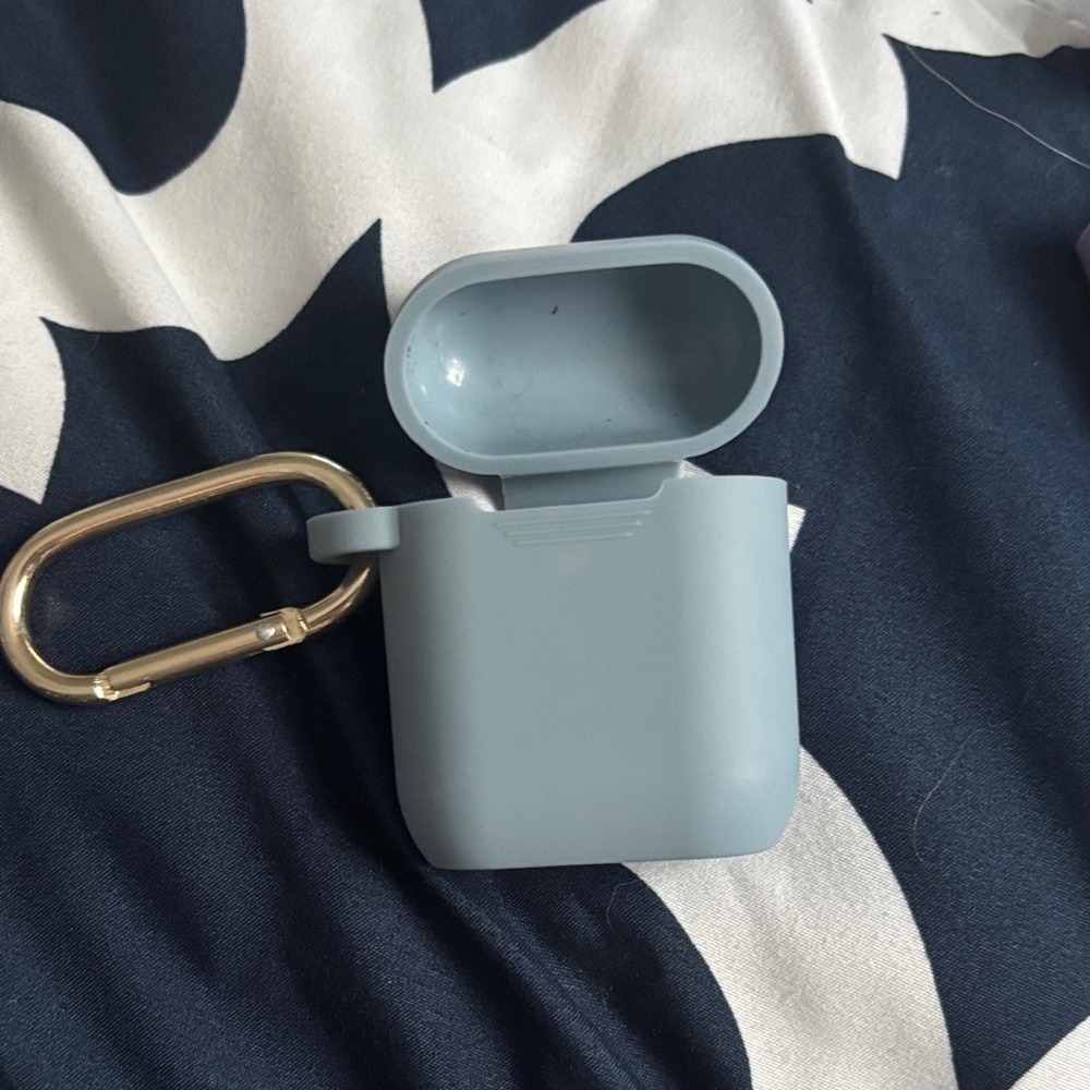 Apple Light Blue AirPods Case with Gold Carabiner